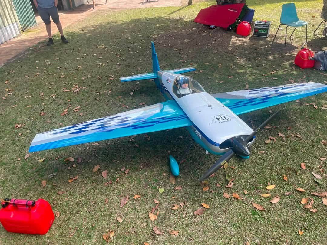 Blue and Silver Precision Aerobatic Model