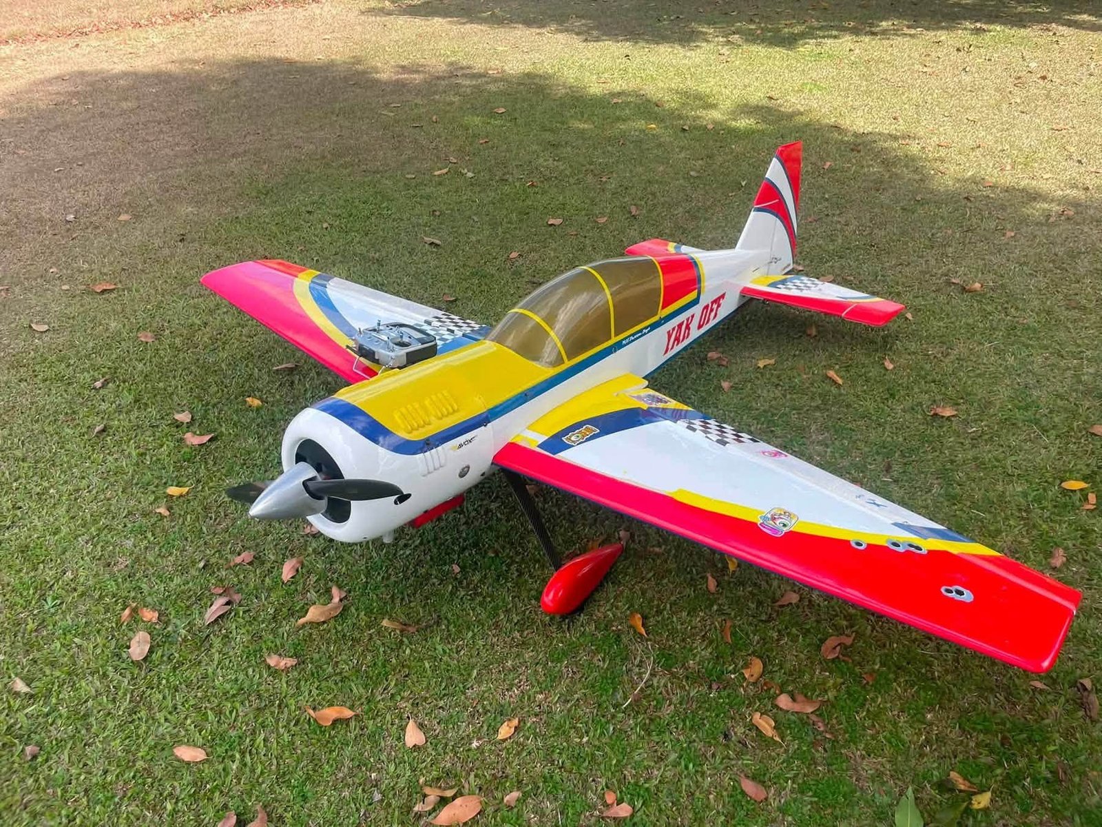 Yellow and Red Scale Aerobatic Plane